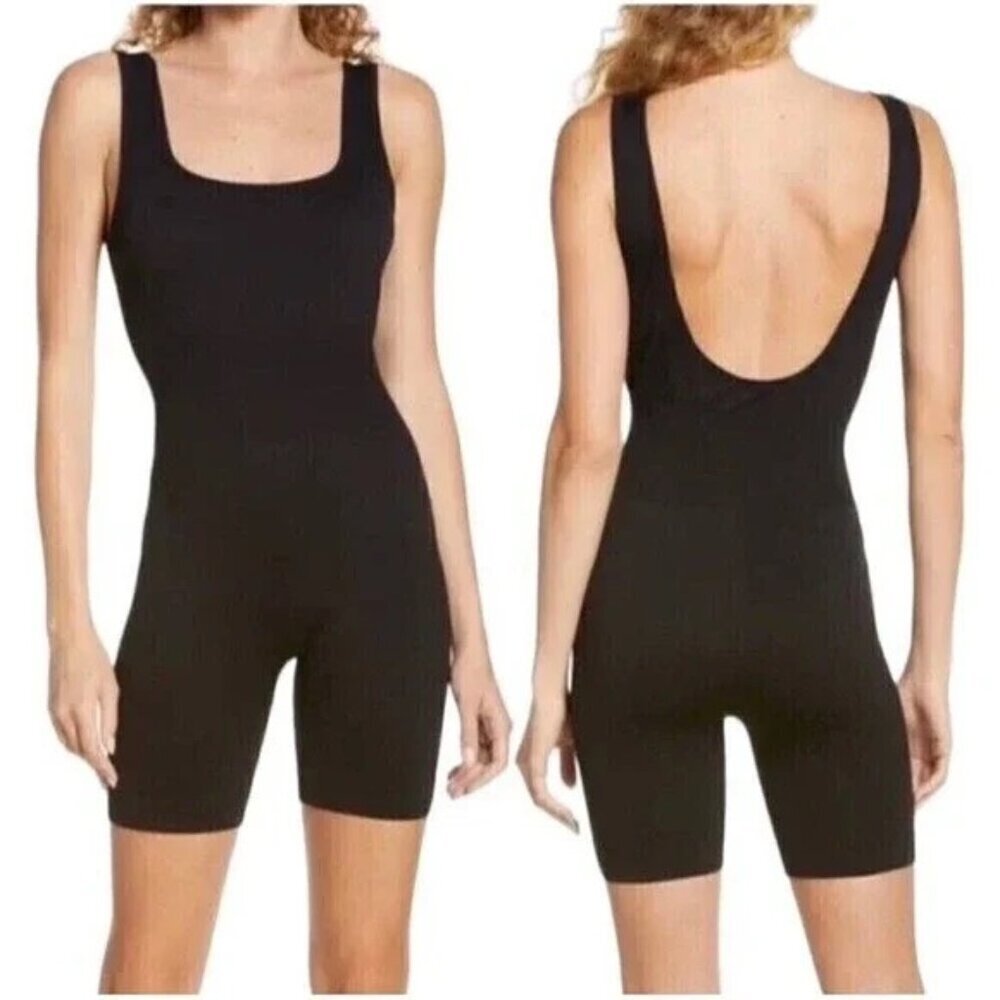 WhoWhatWear Seamless Ribbed Romper Playsuit